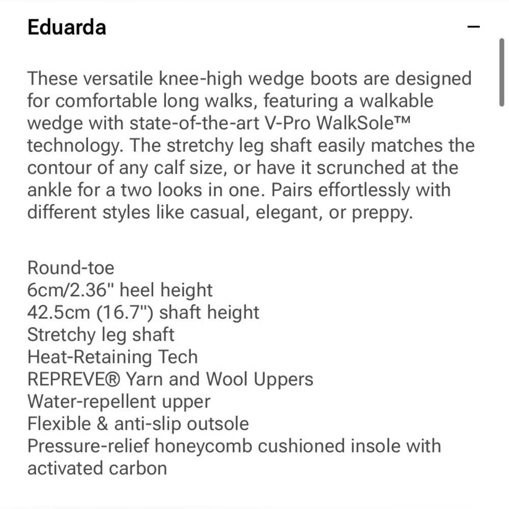 Vivaia Eduarda Knee High Wool Tall Boots Chunky Rich Gray Water Repellent $249 - Picture 12 of 13